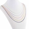 Schlangenkette flach Edelstahl Silber Rose Gelb-Gold Schwarz Anhänger Halskette – Bild 3