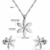 Doppel Halskette Herz Blume Kleeblatt Kreuz Anhänger Edelstahl Silber Gold Damen – Bild 23