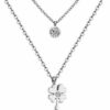 Doppel Halskette Herz Blume Kleeblatt Kreuz Anhänger Edelstahl Silber Gold Damen – Bild 18