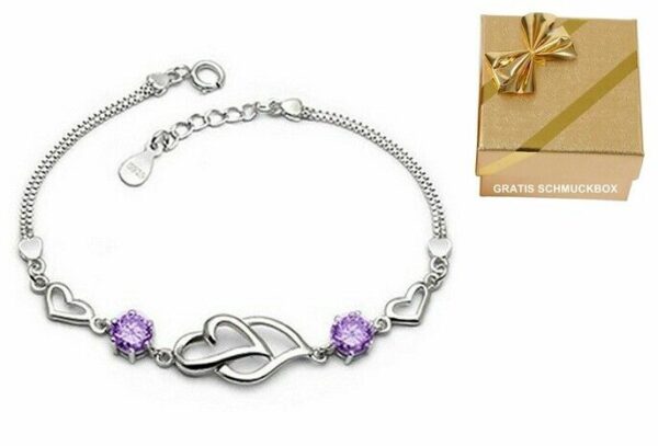 ❤️ Herz-Armband Blume Kleeblatt LOVE Infinity 925 Silber Frauen Geschenke ❤️ – Bild 21