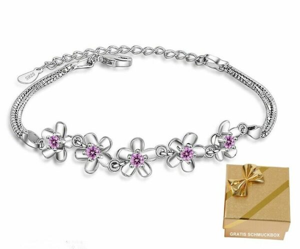 ❤️ Herz-Armband Blume Kleeblatt LOVE Infinity 925 Silber Frauen Geschenke ❤️ – Bild 19