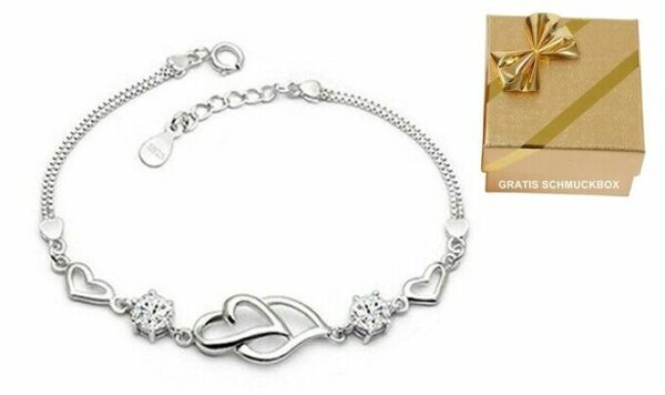 ❤️ Herz-Armband Blume Kleeblatt LOVE Infinity 925 Silber Frauen Geschenke ❤️ – Bild 22
