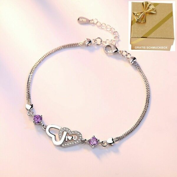 ❤️ Herz-Armband Blume Kleeblatt LOVE Infinity 925 Silber Frauen Geschenke ❤️ – Bild 15