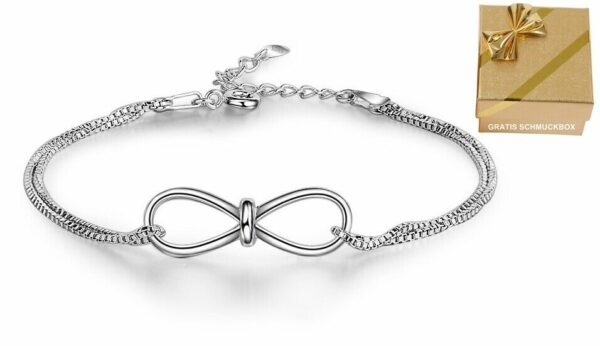 ❤️ Herz-Armband Blume Kleeblatt LOVE Infinity 925 Silber Frauen Geschenke ❤️ – Bild 18
