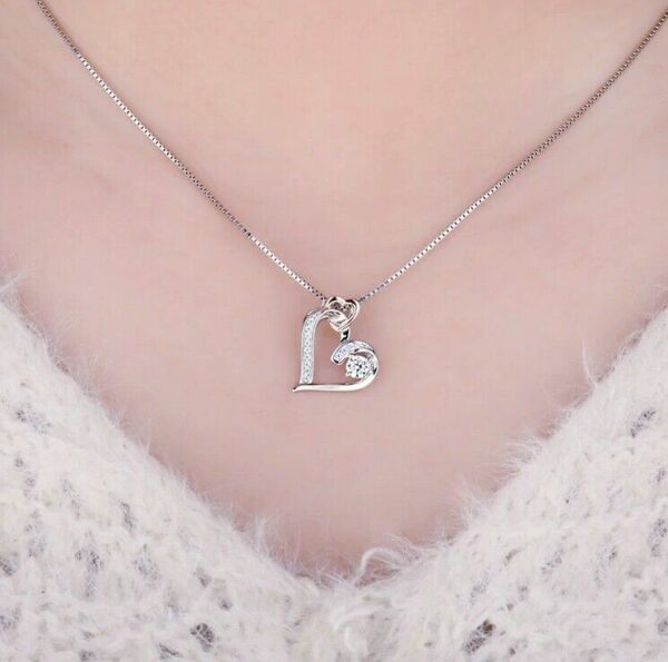 ❤️ Herzanhänger Halskette 925 Silber Herzkette Damen Valentinsgeschenke Frauen – Bild 3