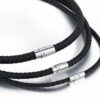 Echt Leder Kette geflochten Edelstahl Magnet Halskette Braun Schwarz 4 - 8 mm – Bild 11