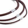 Echt Leder Kette geflochten Edelstahl Magnet Halskette Braun Schwarz 4 - 8 mm – Bild 12