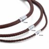 Echt Leder Kette geflochten Edelstahl Magnet Halskette Braun Schwarz 4 - 8 mm – Bild 6