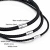 Echt Leder Kette geflochten Edelstahl Magnet Halskette Braun Schwarz 4 - 8 mm – Bild 10
