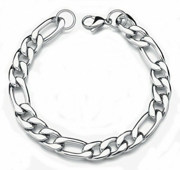 Edelstahl Armbänder Massiv Panzer Figaro Schlangen Königs-Armband Herren Damen – Bild 5