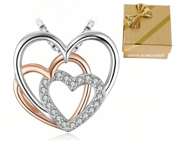 ❤️ Herz-Anhänger Halskette 925 Silber Herzkette Damen Valentinstag Geschenke – Bild 4