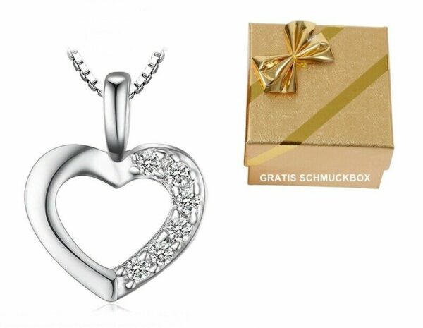 ❤️ Herz-Anhänger Halskette 925 Silber Herzkette Damen Valentinstag Geschenke – Bild 10