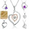 Herzkette Anhänger Halskette 925 Silber Damen-Kette Valentins-Geschenke Frauen