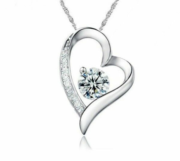 Herzkette Anhänger Halskette 925 Silber Damen-Kette Valentins-Geschenke Frauen – Bild 11