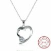Herzkette Anhänger Halskette 925 Silber Damen-Kette Valentins-Geschenke Frauen – Bild 5