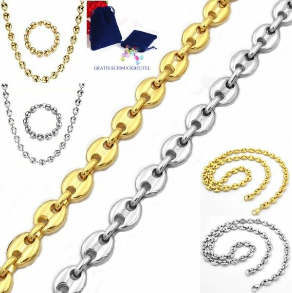 Steg Panzerarmband Bohnenarmband Edelstahl Schiffs-Ankerarmband Königs-Armband