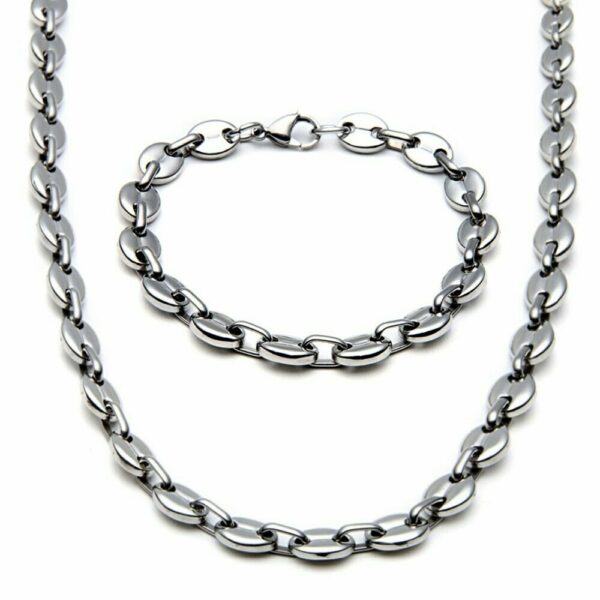 Steg Panzerarmband Bohnenarmband Edelstahl Schiffs-Ankerarmband Königs-Armband – Bild 8