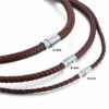 Echt Leder Kette geflochten Edelstahl Magnet Halskette Braun Schwarz 4 - 8 mm – Bild 14