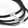 Echt Leder Kette geflochten Edelstahl Magnet Halskette Braun Schwarz 4 - 8 mm – Bild 15