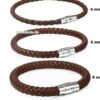 Echt Leder Kette geflochten Edelstahl Magnet Halskette Braun Schwarz 4 - 8 mm – Bild 17