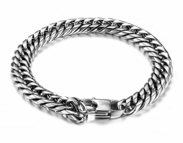 Edelstahl Armbänder Massiv Panzer Figaro Schlangen Königs-Armband Herren Damen – Bild 14