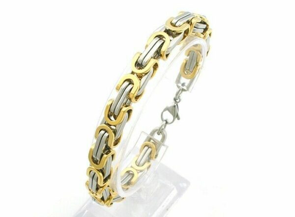 Edelstahl Armbänder Massiv Panzer Figaro Schlangen Königs-Armband Herren Damen – Bild 27