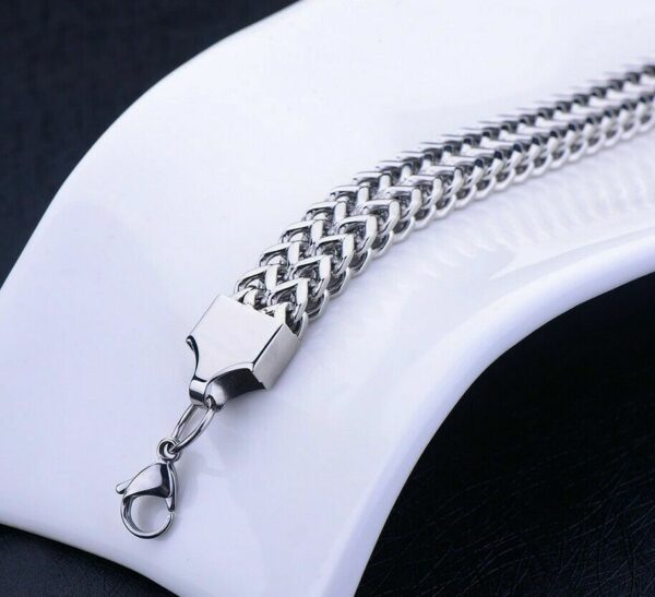 Edelstahl Armbänder Massiv Panzer Figaro Schlangen Königs-Armband Herren Damen – Bild 23
