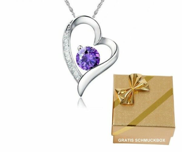 Herzkette Anhänger Halskette 925 Silber Damen-Kette Valentins-Geschenke Frauen – Bild 14