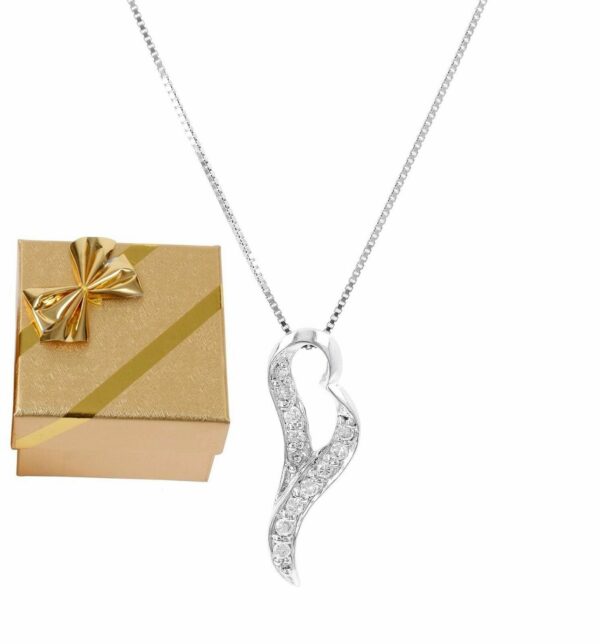 Herzkette Anhänger Halskette 925 Silber Damen-Kette Valentins-Geschenke Frauen – Bild 13