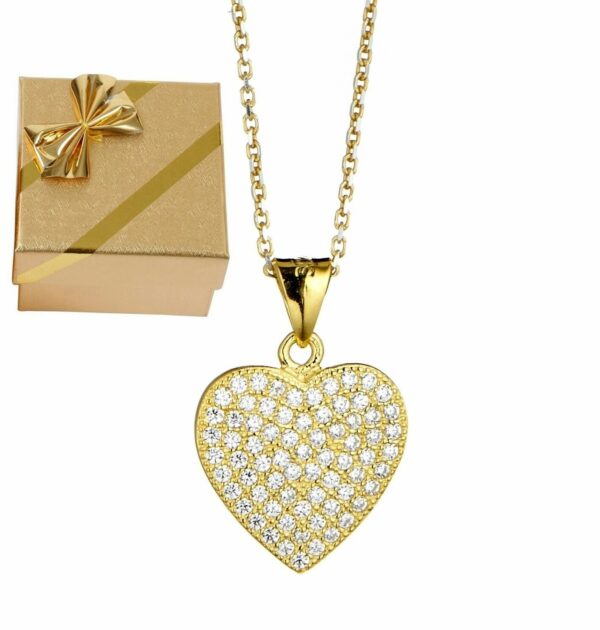 Herzkette Anhänger Halskette 925 Silber Damen-Kette Valentins-Geschenke Frauen – Bild 17
