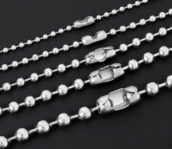 Kugelkette Edelstahl Ø 2-2,4 mm Halskette Anhänger 10 -120 cm Kette Damen Herren – Bild 5