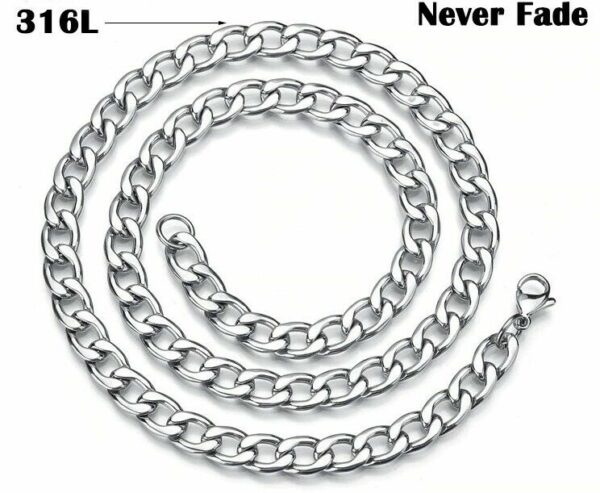 Panzerkette + Panzerarmband SET Edelstahl Massiv Halskette Armband Herrenschmuck – Bild 3