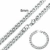 Panzerkette + Panzerarmband SET Edelstahl Massiv Halskette Armband Herrenschmuck – Bild 6