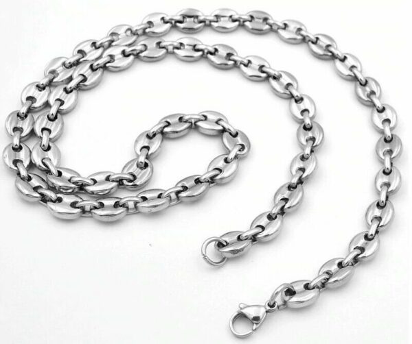Steg Panzerkette Bohnenkette Armband Edelstahl Schiffs-Ankerkette Königskette – Bild 3