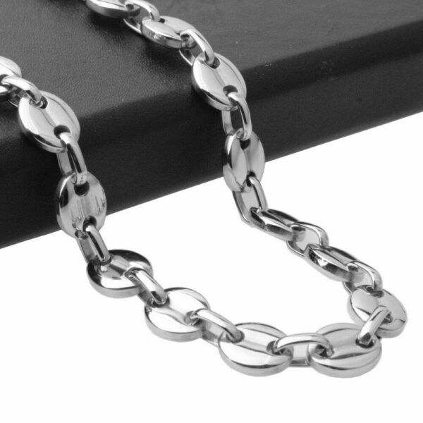 Steg Panzerkette Bohnenkette Armband Edelstahl Schiffs-Ankerkette Königskette – Bild 5