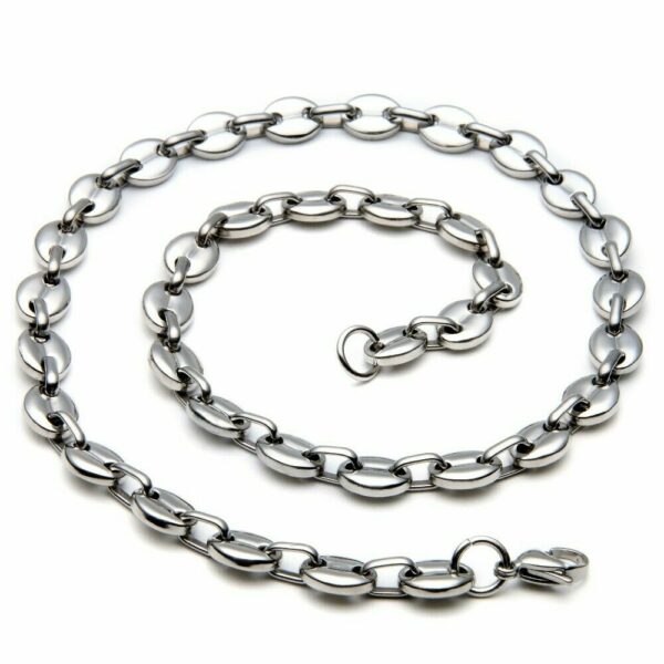 Steg Panzerkette Bohnenkette Armband Edelstahl Schiffs-Ankerkette Königskette – Bild 7