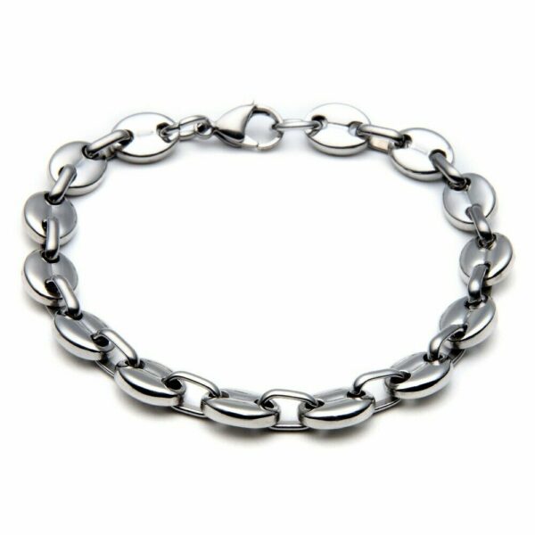 Steg Panzerkette Bohnenkette Armband Edelstahl Schiffs-Ankerkette Königskette – Bild 8
