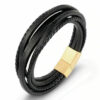 Deluxe Leder-Armband Wickel 6 Reihig geflochten Edelstahl Echtleder Herren Damen – Bild 8