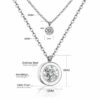 Doppel Anhänger Halskette Edelstahl Silber Gelbgold Zirkonia Kristalle Damen – Bild 6