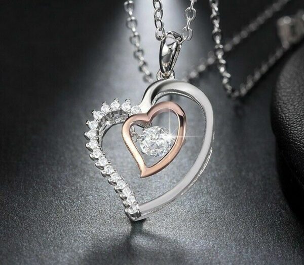 ❤️Herz Anhänger Halskette 925 Silber Rosegold Herzkette Damen Valentinsgeschenk – Bild 6