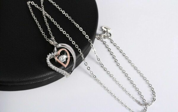 ❤️Herz Anhänger Halskette 925 Silber Rosegold Herzkette Damen Valentinsgeschenk – Bild 8