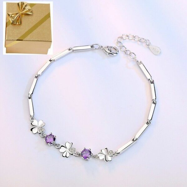 ❤️ Herz Armband Blume Kleeblatt LOVE Infinity Glück 925 Silber Damen Geschenke – Bild 25